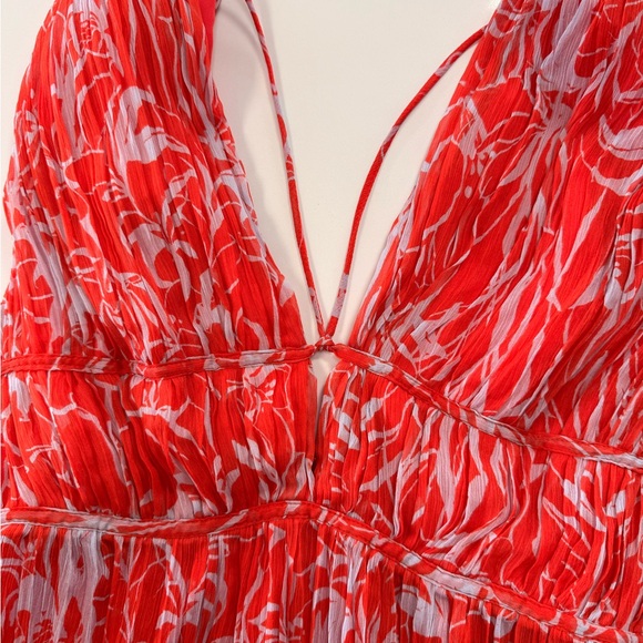 NWT Astr Vibrant Red/Orange Floral Maxi Dress - Picture 8 of 16